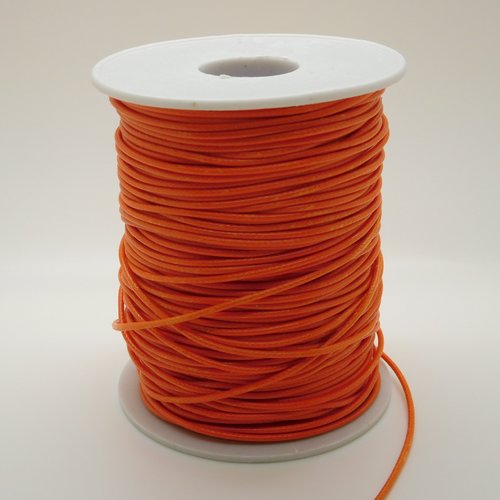 Cordon de coton ciré orange 1.5mm   x 5m