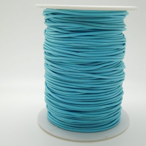 Cordon de coton ciré bleu 1.5mm   x 5m