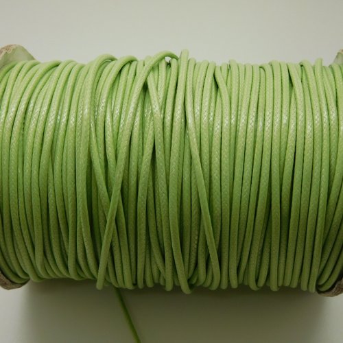 Cordon de coton ciré vert 1.5mm   x 5m