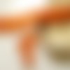 10 perles rondes à facettes orange oeil de chat  en verre 10mm