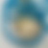 Perles rondes en verre tréfilé bleu effet marbré 4mm