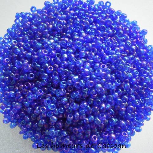 Perles de rocaille 3mm bleu foncé ab x 20gr