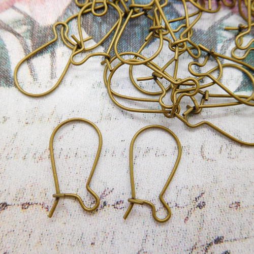 50 crochets  pendants d'oreille boucles d'oreille bronze 20x11mm 