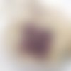 4 perles  de verre cabochon carré  violet / améthyste  oeil de chat 10mm