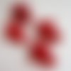 2  perles croix  rouge 30mm en pierre teintée