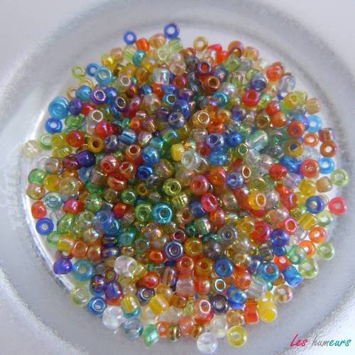 20 gr rocaille 2mm multicolore perles de verre