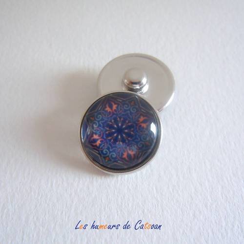 2 boutons pression pour support chunk avec cabochon en verre 18 mm 