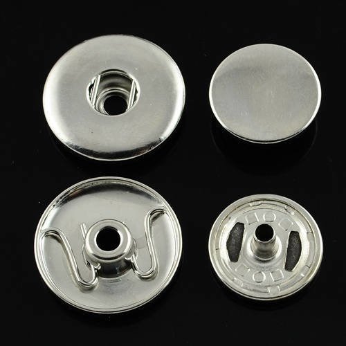 6 supports pour  boutons chunk couleur argent 