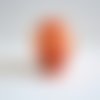 1 perle tête de mort orange  en howlite 23 mm x 18 mm  crâne avec oeil fleur