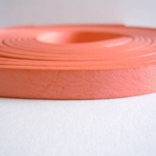 Cordon simili cuir/ cuir artificiel plat 10mm couleur orange