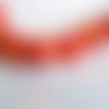 10 perles de verre ronde  rouge orange 10mm