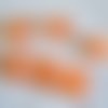 10  perles de verre oeil de chat coeur orange 10mm