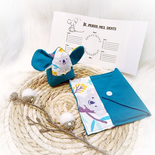 Petite souris pour dents de lait et pochette "koala"