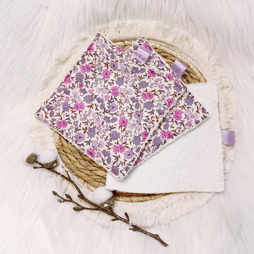 Maxi lingettes lavables /réutilisables violettes