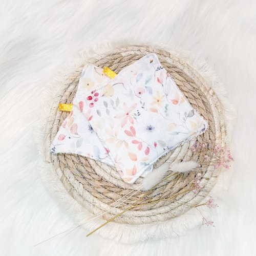 Maxi lingettes lavables /réutilisables fleurs ruban jaunes