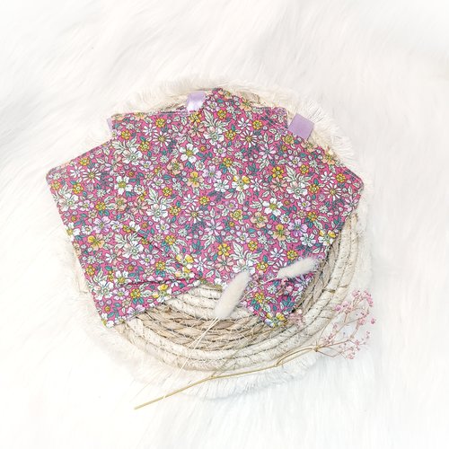 Maxi lingettes lavables /réutilisables liberty rose foncé