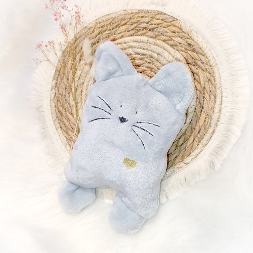 Doudou chat mignon gris