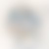 Joli doudou lapin fausse fourrure beige et vert d'eau