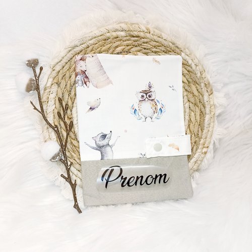 Joli protège carnet de santé chouette /  animaux de la foret