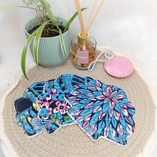 Lingettes lavables /réutilisables coquillage a paillettes