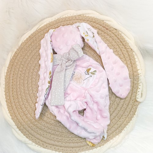 Joli doudou mou lapin rose rose