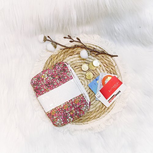 Porte monnaie / pochette liberty rose