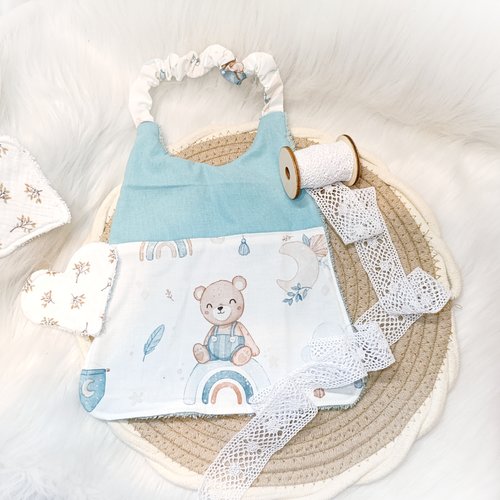 Joli bavoir élastique / maternelle ourson