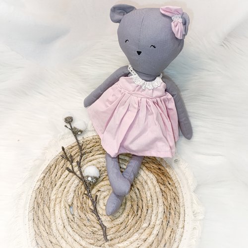 Poupée renée en tissu/ poupée de chiffon oursonne