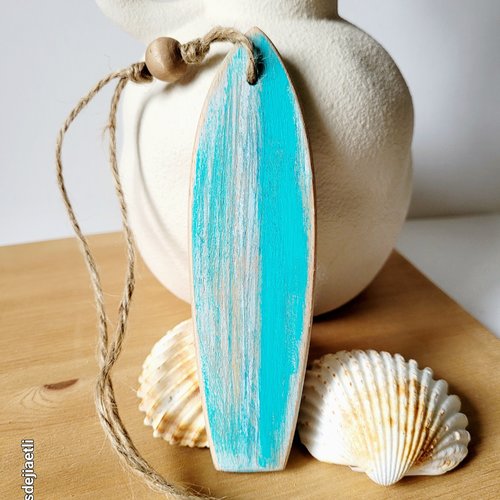 Petite planche de surf décorative à suspendre, décoration bord de mer