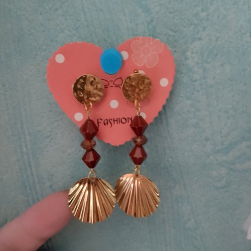 Boucles d'oreilles amour doré