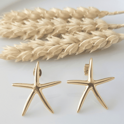 Boucles d'oreilles étoile de mer dorée
