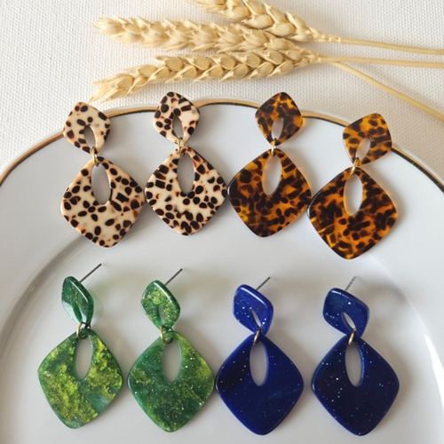 Boucles d'oreilles loxa - pendentifs losanges