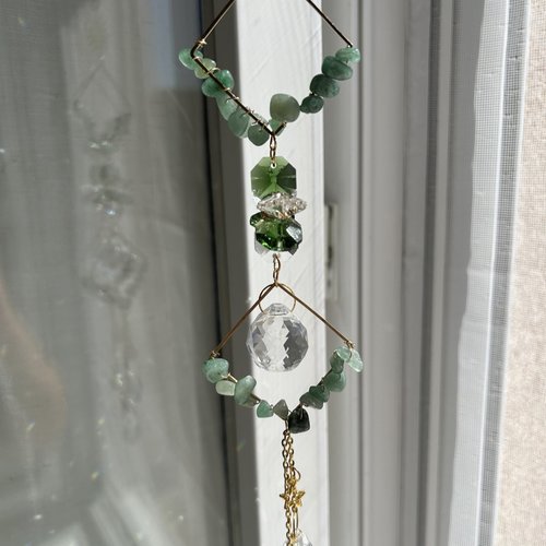 Attrape soleil losange en aventurine verte