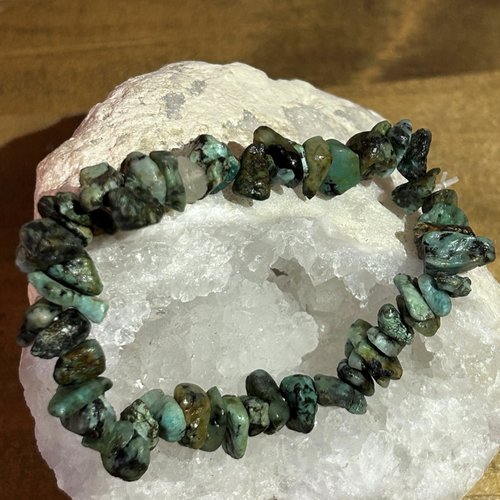 Bracelet chips en turquoise bleu ajustable