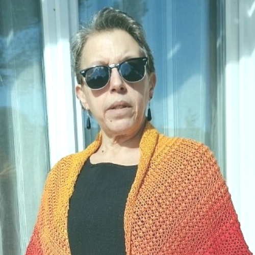 Châle etole crochet mariage dégradé rouge orange soyeux "fire spirit" artisanat pièce unique point pop corn dentelle idéal cérémonie