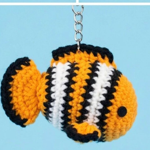 Porte clés poisson clown. une touche marine pour votre quotidien