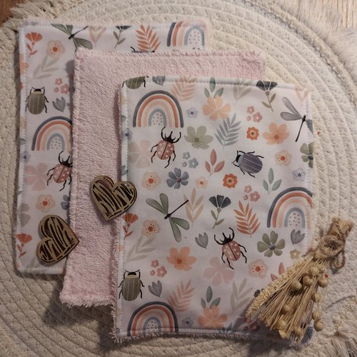 Lingettes réutilisables coccinelle