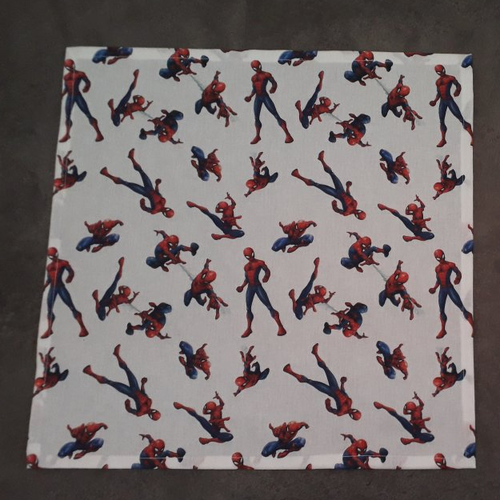 Serviette de table tissu spiderman enfant lavable - zéro déchet - fait main
