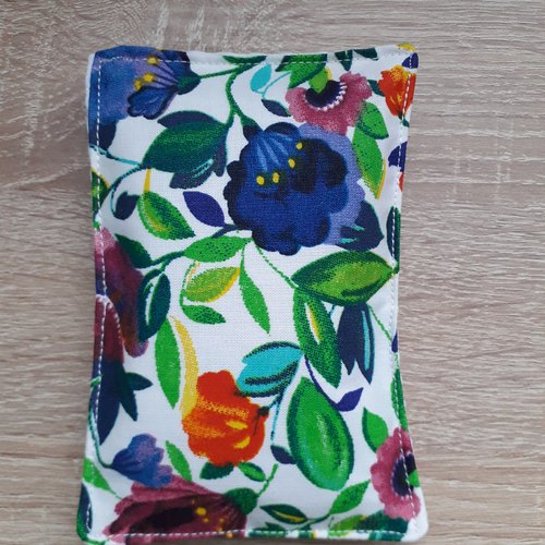 Eponge lavable fleurs vives coton et nid d'abeille - zéro déchet - fait main