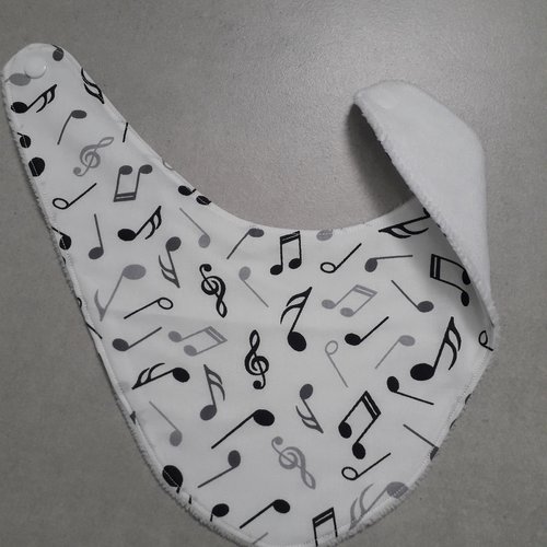 Bavoir notes de musique - fait main
