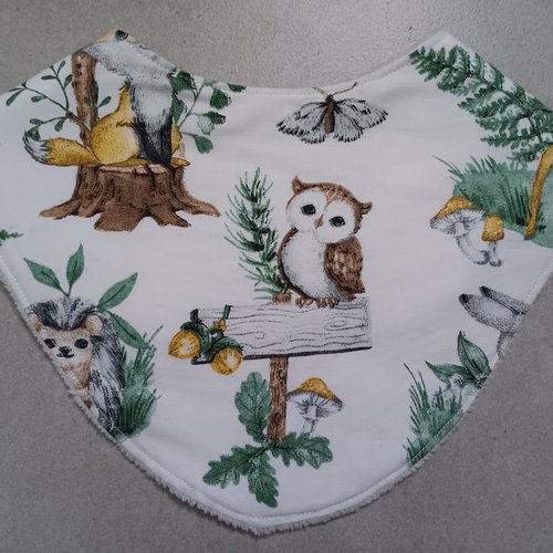 Bavoir hibou - fait main