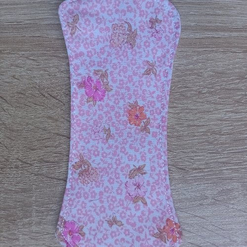 Protège-slip lavable sans ailette - liberty rose clair - fait main