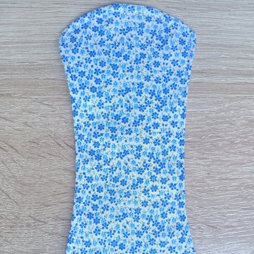Protège-slip lavable sans ailette - liberty bleu - fait main