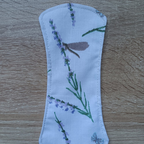 Protège-slip lavable sans ailette - tiges de lavande - fait main