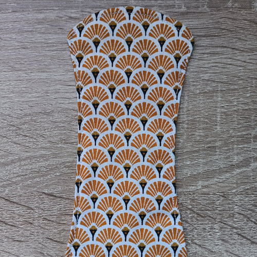 Protège-slip lavable sans ailette - éventails coloris marron - fait main