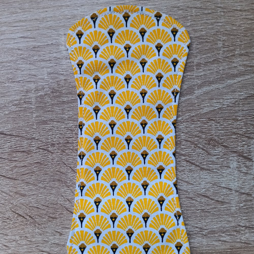 Protège-slip lavable sans ailette - éventails jaunes - fait main