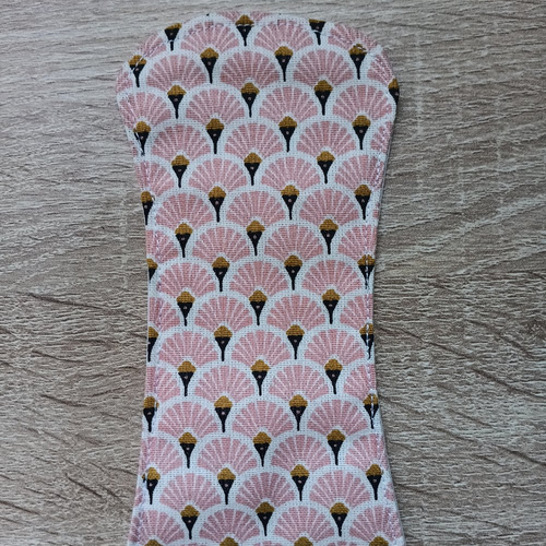 Protège-slip lavable sans ailette - éventails coloris rose - fait main