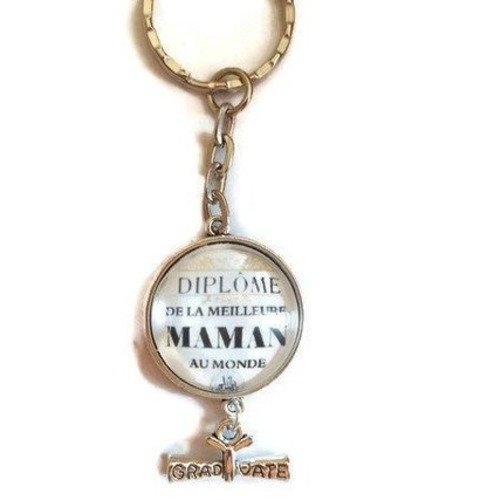 Porte Cles Diplome De La Meilleure Maman Au Monde Personnalise Idee Cadeau Maman Fete Des Meres Un Grand Marche