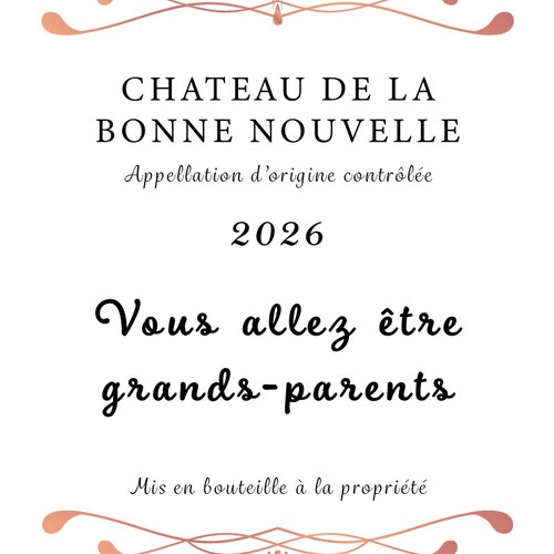 Annonce grossesse étiquette bouteille de vin