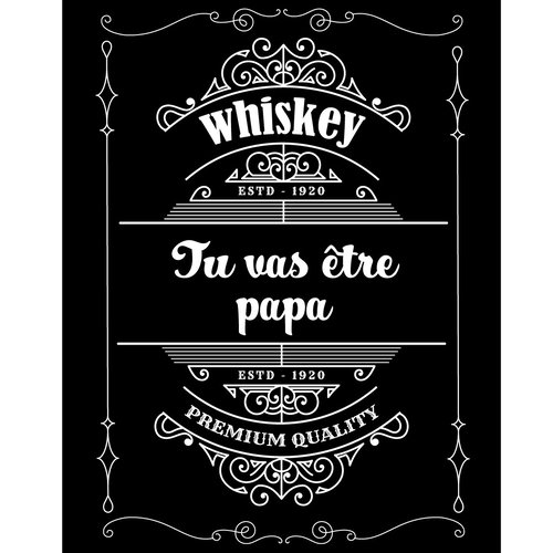 Annonce grossesse étiquette whisky type j.daniels